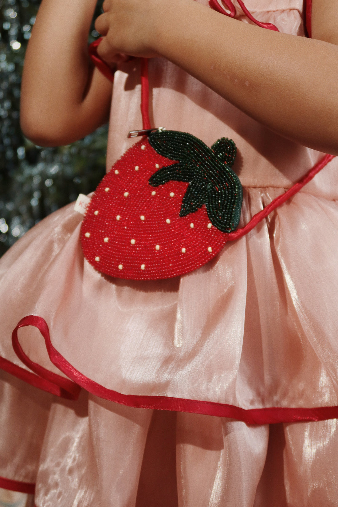 Konges Slojd Beaded Strawberry Bag, Rio Red