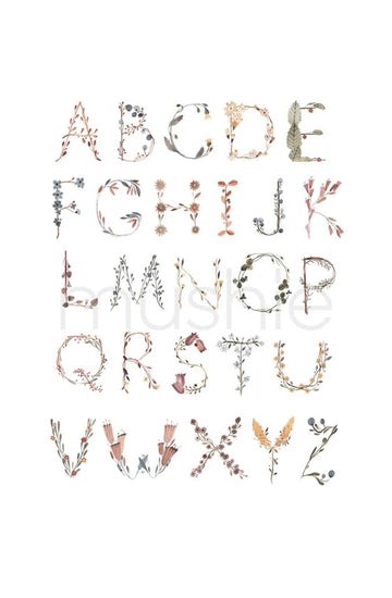 Mushie Alphabet Floral Poster - Hello Little Birdie