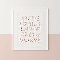 Mushie Alphabet Floral Poster - Hello Little Birdie