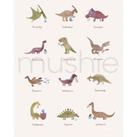 Mushie Dinosaur Poster - Hello Little Birdie