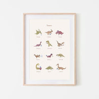 Mushie Dinosaur Poster - Hello Little Birdie