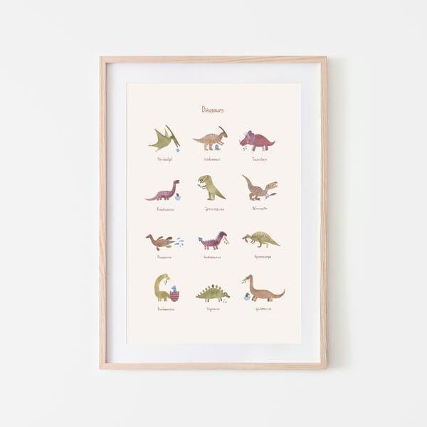 Mushie Dinosaur Poster - Hello Little Birdie