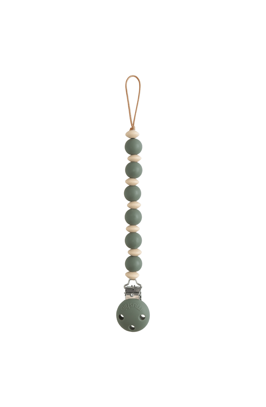 Mushie Dummy Clip Luna, Dried Thyme - Hello Little Birdie