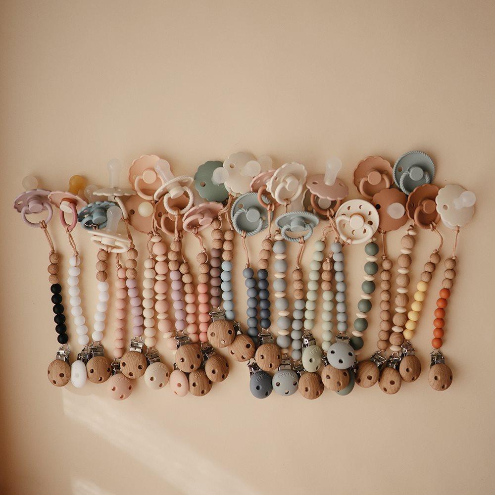 Mushie Dummy Clip Luna, Dried Thyme - Hello Little Birdie