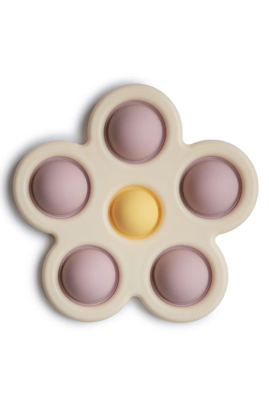 Mushie Flower Press Toy Soft Lilac/Daffodil/Ivory - Hello Little Birdie