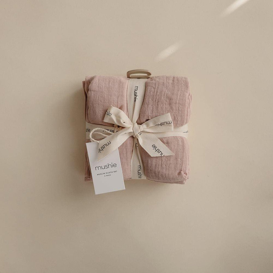 Mushie Muslin Cloth 3-Pack Blush - Hello Little Birdie