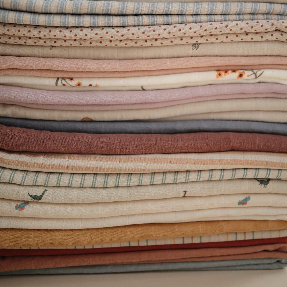 Mushie Muslin Swaddle Blanket Organic Cotton, Cedar - Hello Little Birdie