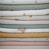 Mushie Muslin Swaddle Blanket Organic Cotton, Natural Stripe - Hello Little Birdie