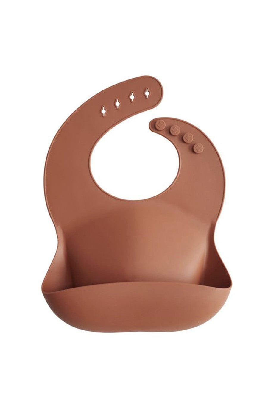 Mushie Silicone Baby Bib, Clay - Hello Little Birdie