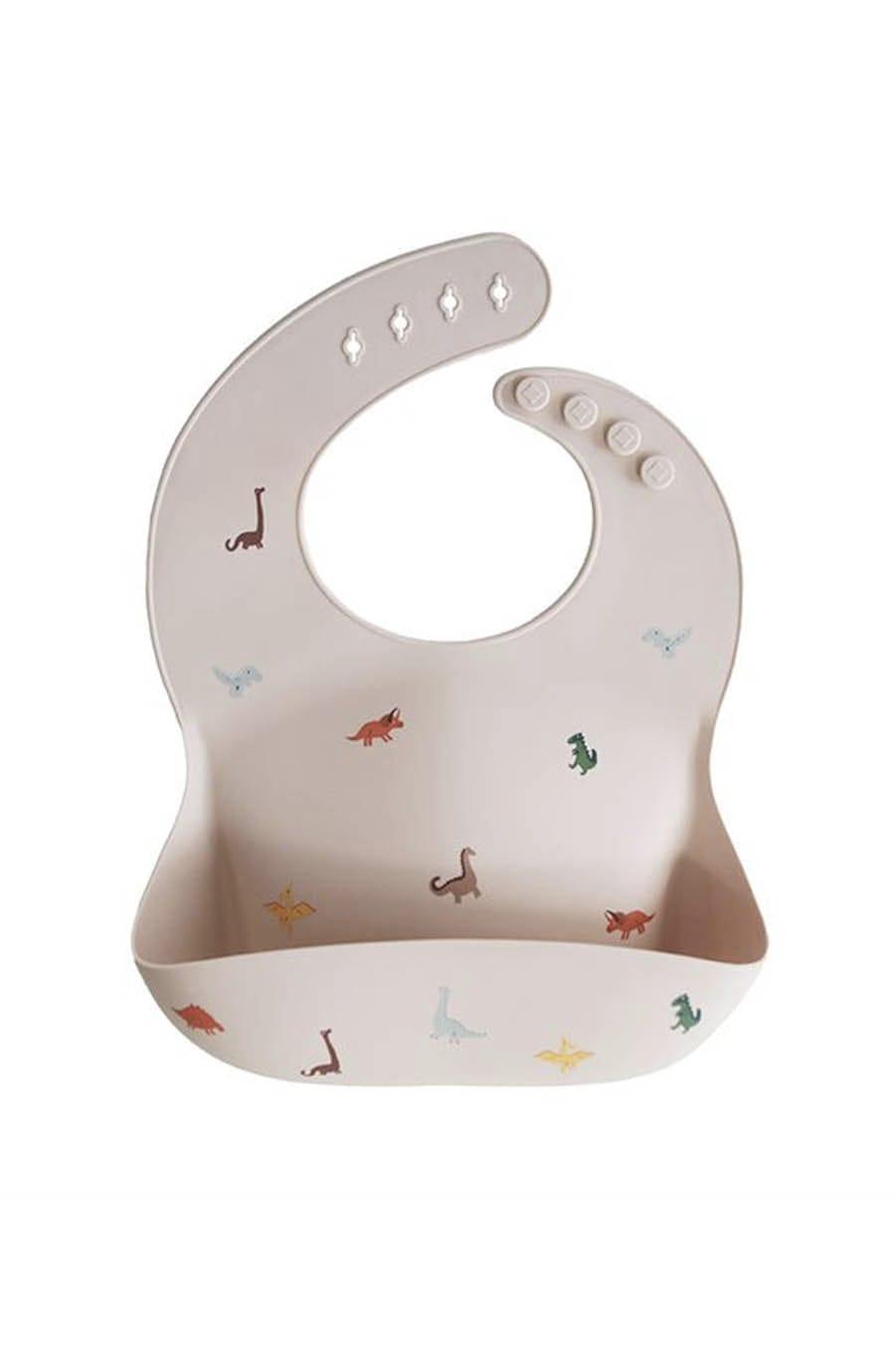 Mushie Silicone Baby Bib, Dinosaurs - Hello Little Birdie