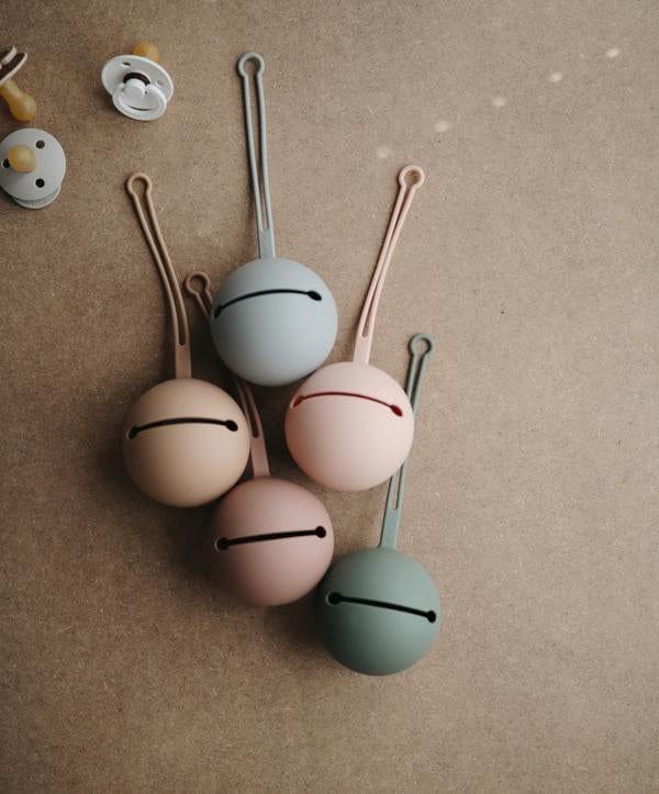 Mushie Silicone Dummy/Pacifier Holder Case, Dried Thyme - Hello Little Birdie
