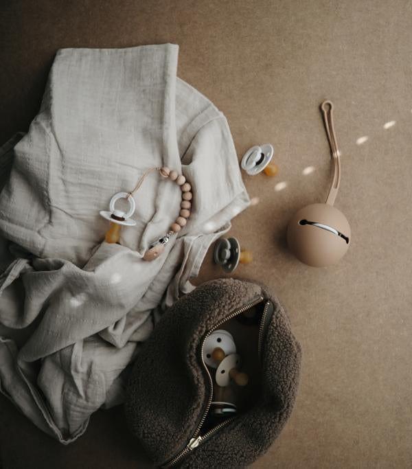 Mushie Silicone Dummy/Pacifier Holder Case, Dried Thyme - Hello Little Birdie