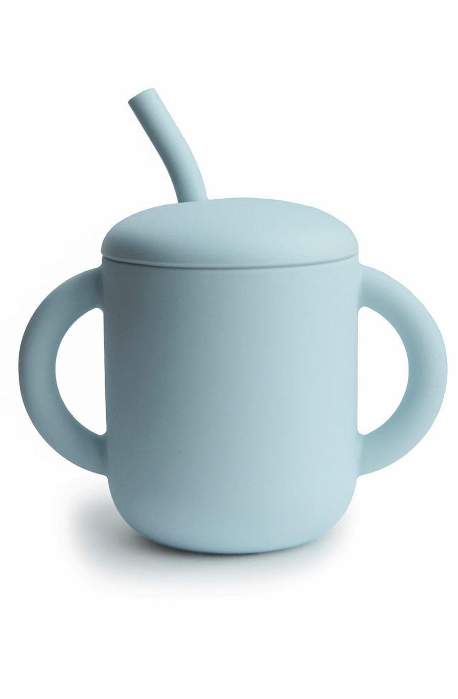 Mushie Silicone Training Cup + Straw Blue - Hello Little Birdie