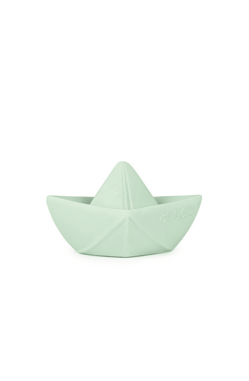 Oli & Carol Origami Boat Bath Toy, Mint - Hello Little Birdie