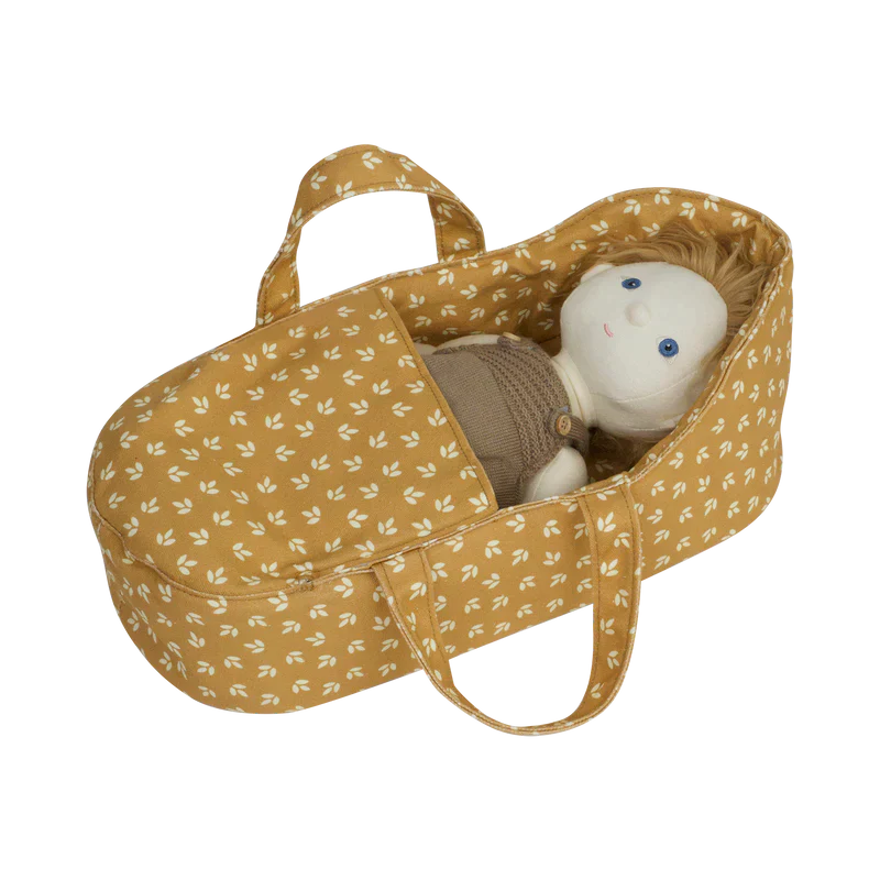 Olli Ella Dinkum Doll Carry Cot, Leaf - Hello Little Birdie