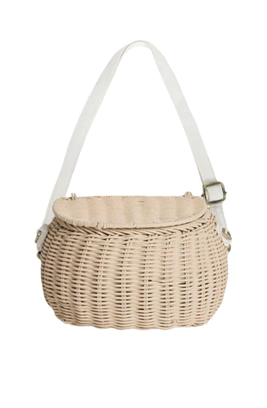 Olli Ella Mini Chari Bag, Straw - Hello Little Birdie