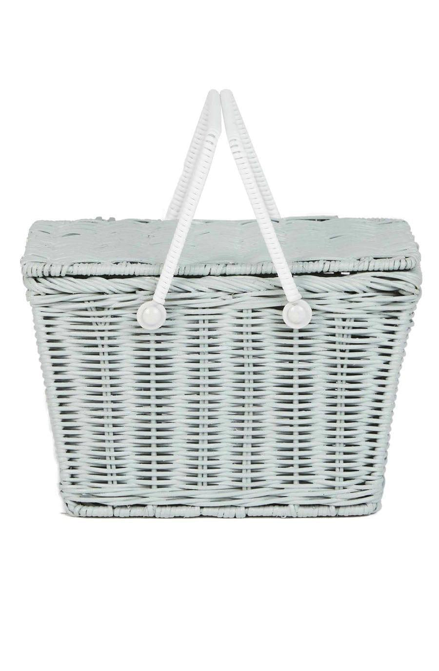 Olli Ella Piki Rattan Basket, Vintage Blue - Hello Little Birdie