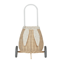 Olli Ella Rattan Bunny Luggy with Lining, Pansy - Hello Little Birdie