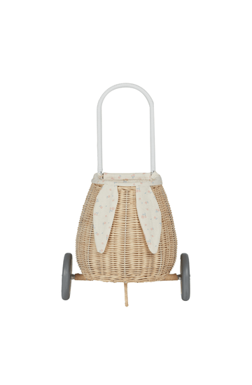 Olli Ella Rattan Bunny Luggy with Lining, Pansy - Hello Little Birdie