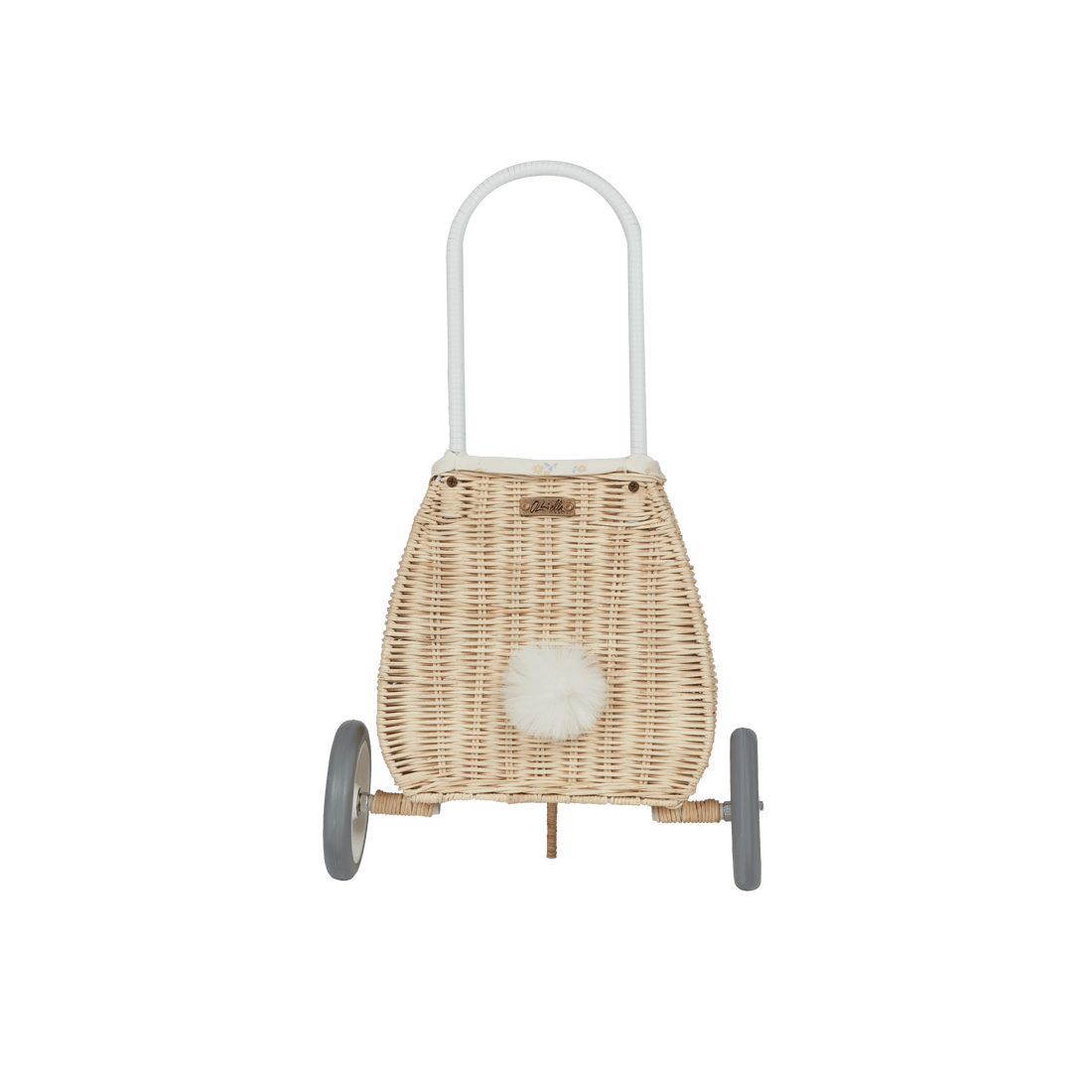 Olli Ella Rattan Bunny Luggy with Lining, Pansy - Hello Little Birdie