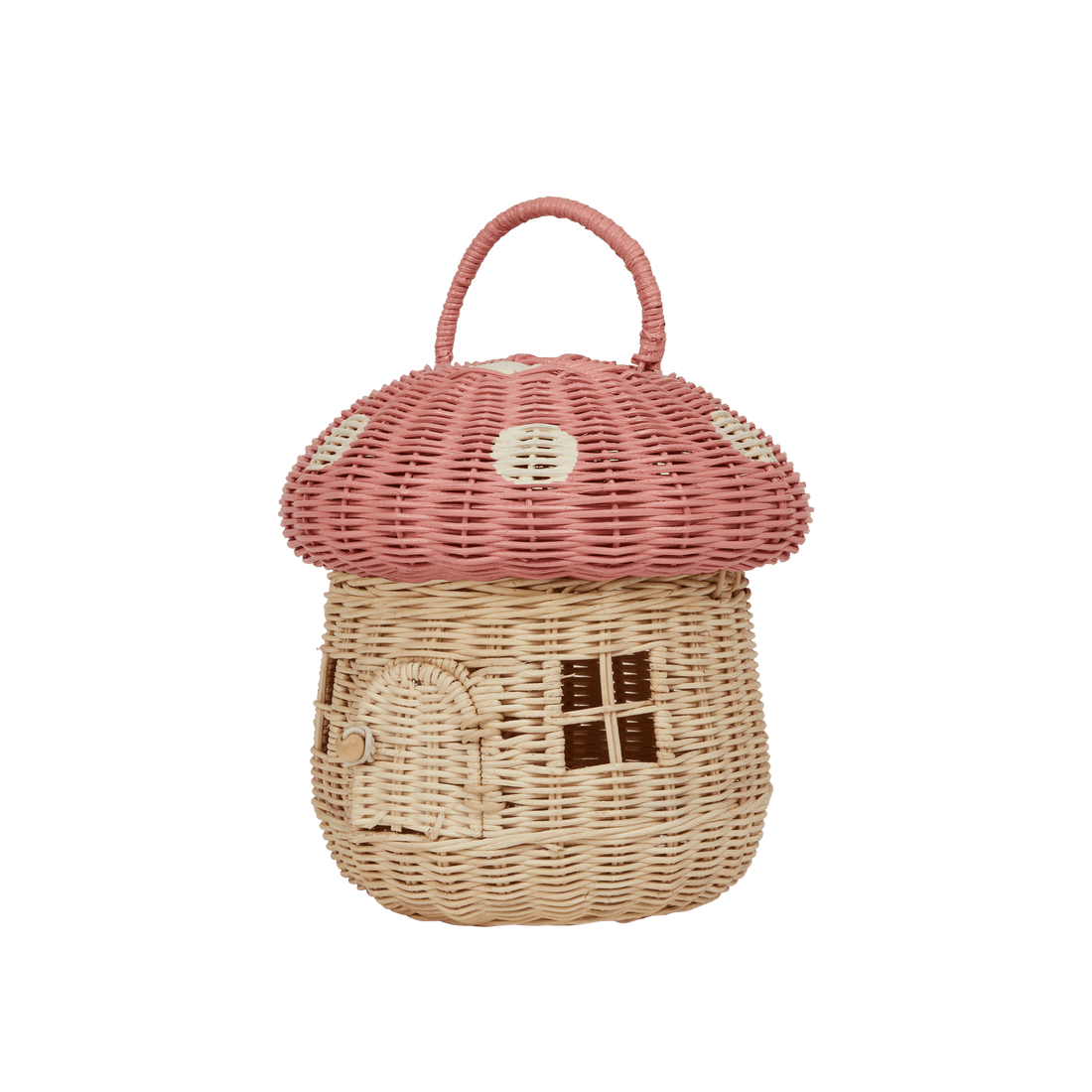 Olli Ella Rattan Mushroom Basket, Musk - Hello Little Birdie