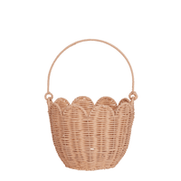 Olli Ella Rattan Tulip Carry Basket, Seashell Pink - Hello Little Birdie