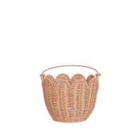 Olli Ella Rattan Tulip Carry Basket, Seashell Pink - Hello Little Birdie