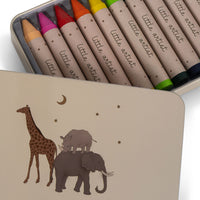Konges Slojd Bees Wax Crayons in Tin, Safari