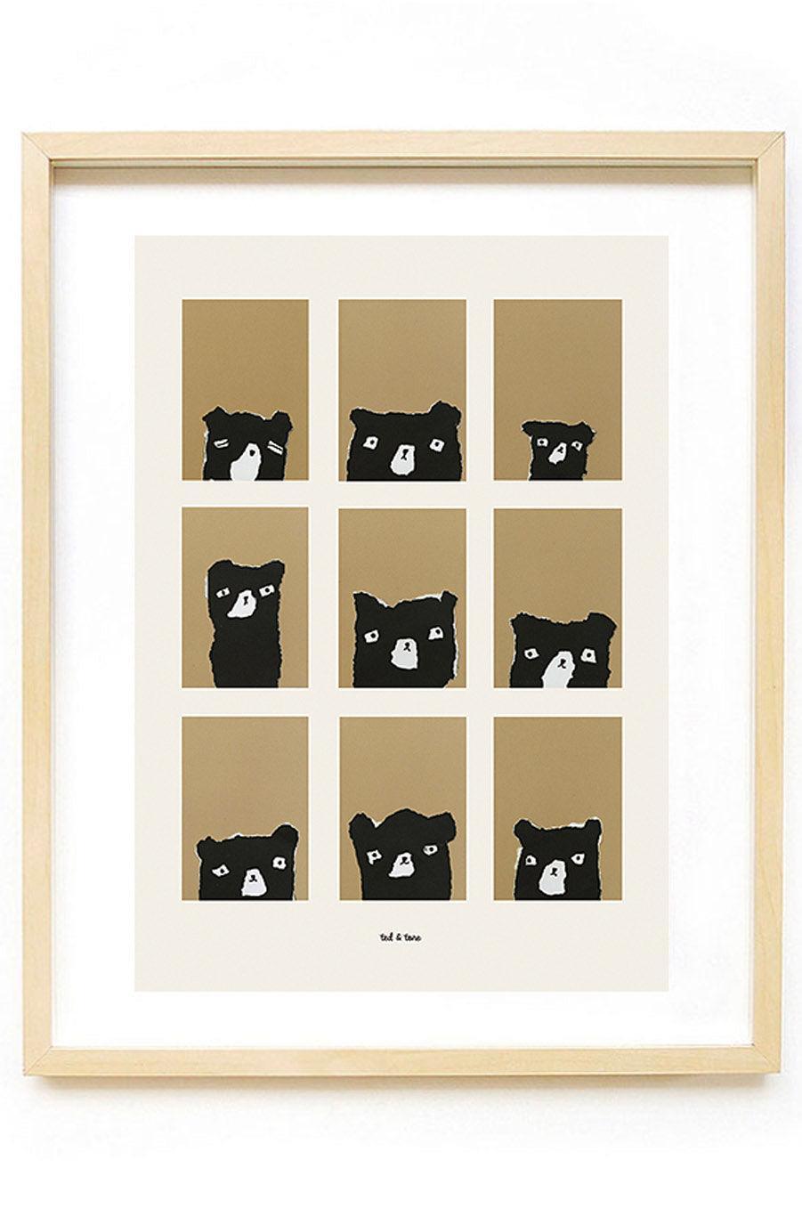 Ted & Tone Bear Moods Print, A4 and A3 - Hello Little Birdie