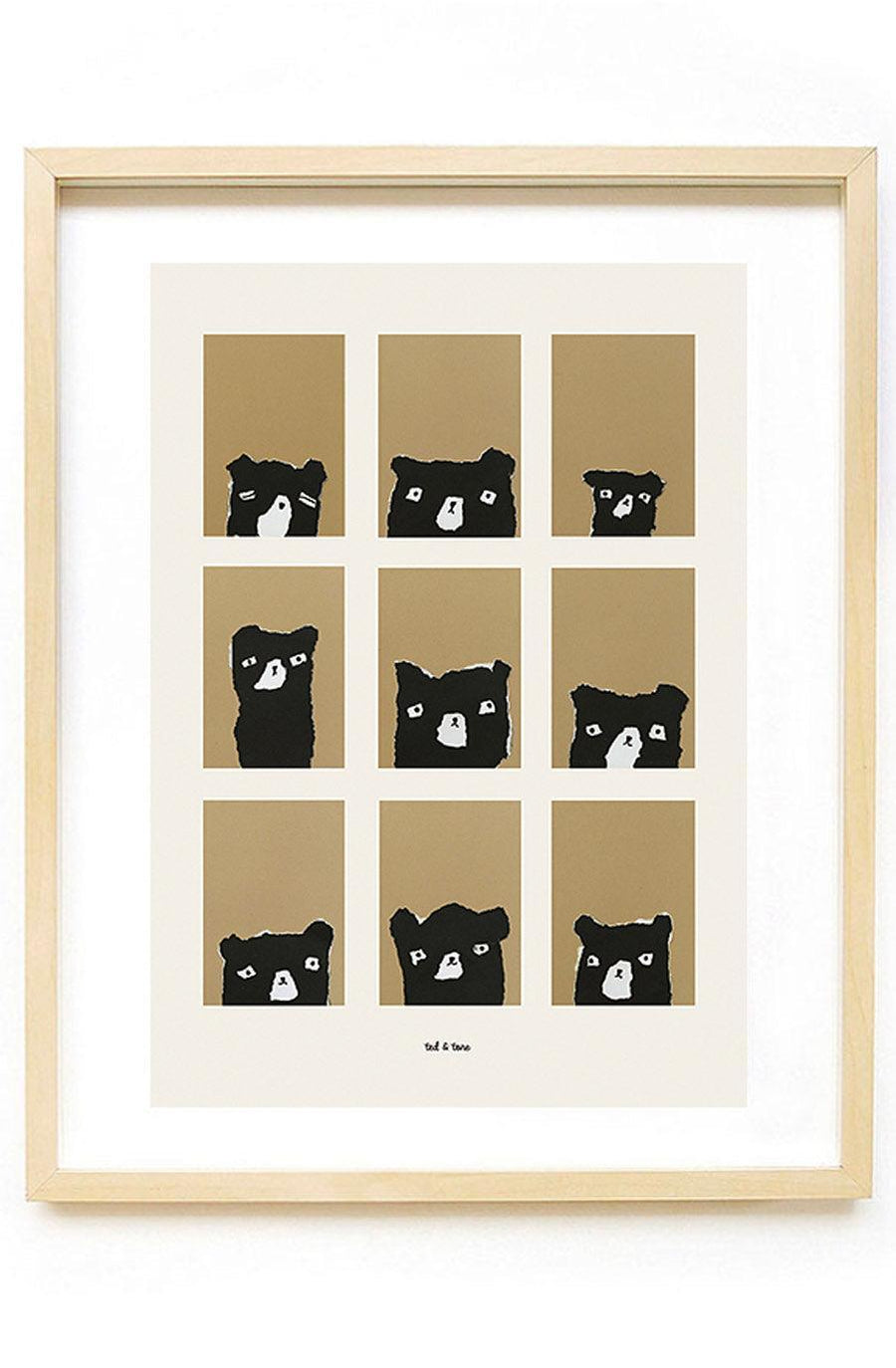 Ted & Tone Bear Moods Print, A4 and A3 - Hello Little Birdie