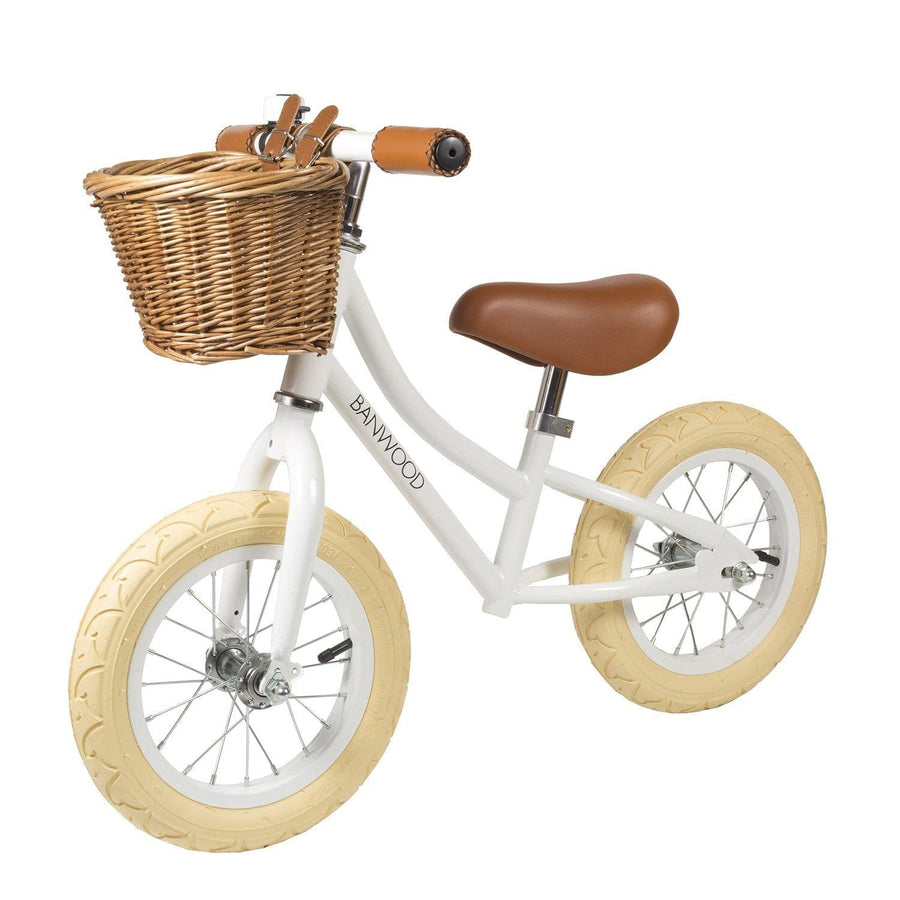 BANWOOD FIRST GO BALANCE BIKE, WHITE - Hello Little Birdie