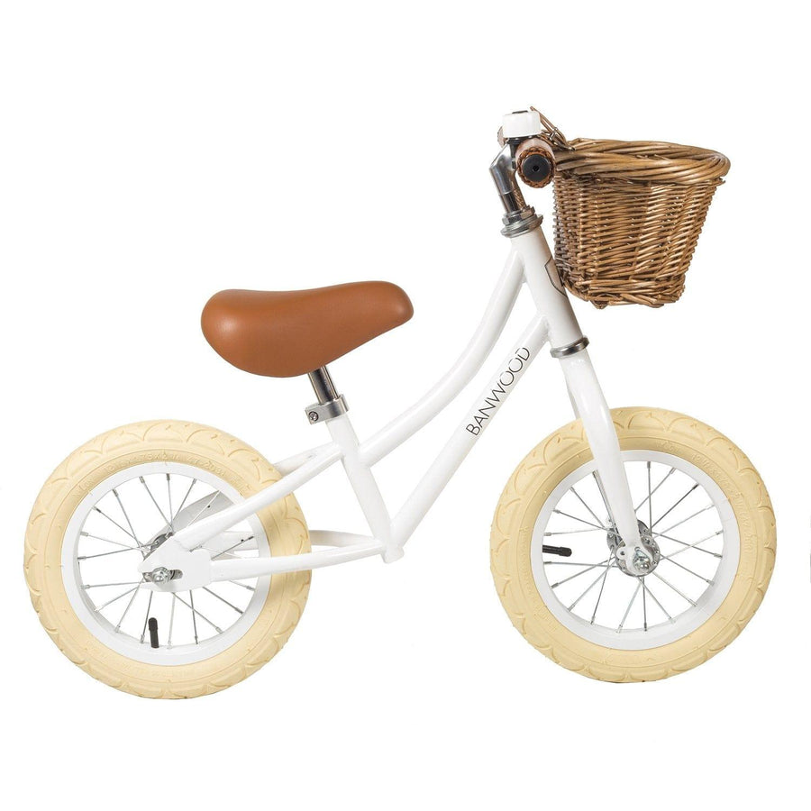 BANWOOD FIRST GO BALANCE BIKE, WHITE - Hello Little Birdie