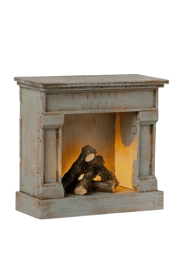 Maileg Miniature Fireplace, Vintage Blue - Hello Little Birdie