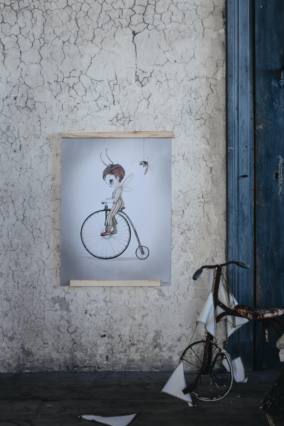 MRS MIGHETTO MR JOHN WATERCOLOUR ART PRINT 50X70CM, TINY THEATER COLLECTION - Hello Little Birdie