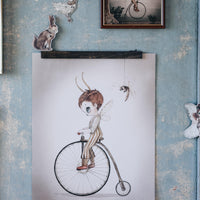 MRS MIGHETTO MR JOHN WATERCOLOUR ART PRINT 50X70CM, TINY THEATER COLLECTION - Hello Little Birdie