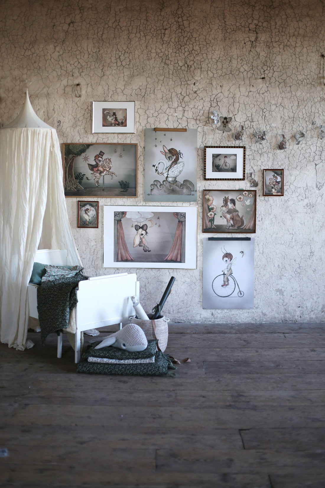 MRS MIGHETTO MR JOHN WATERCOLOUR ART PRINT 50X70CM, TINY THEATER COLLECTION - Hello Little Birdie
