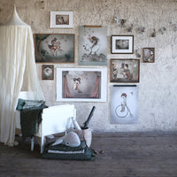 MRS MIGHETTO MR JOHN WATERCOLOUR ART PRINT 50X70CM, TINY THEATER COLLECTION - Hello Little Birdie