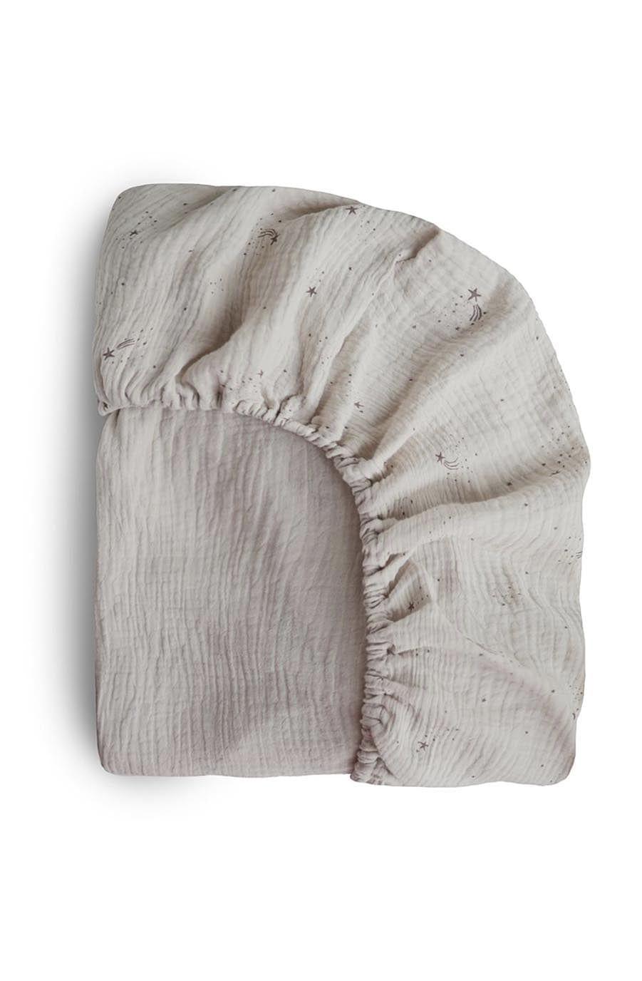 Mushie Cot Sheet Falling Stars - Hello Little Birdie