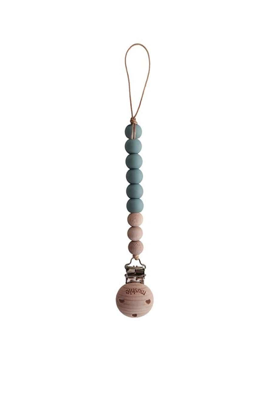 Mushie Dummy Clip Cleo, Cadet Blue - Hello Little Birdie