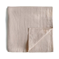 Mushie Muslin Swaddle Blanket Organic Cotton, Blush - Hello Little Birdie