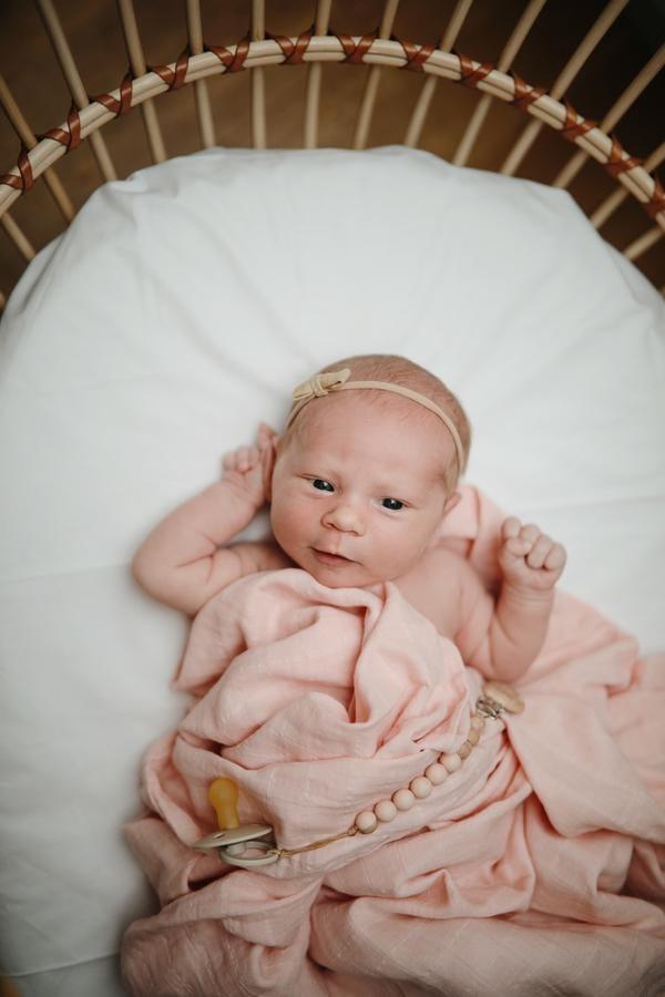 Mushie Muslin Swaddle Blanket Organic Cotton, Blush - Hello Little Birdie