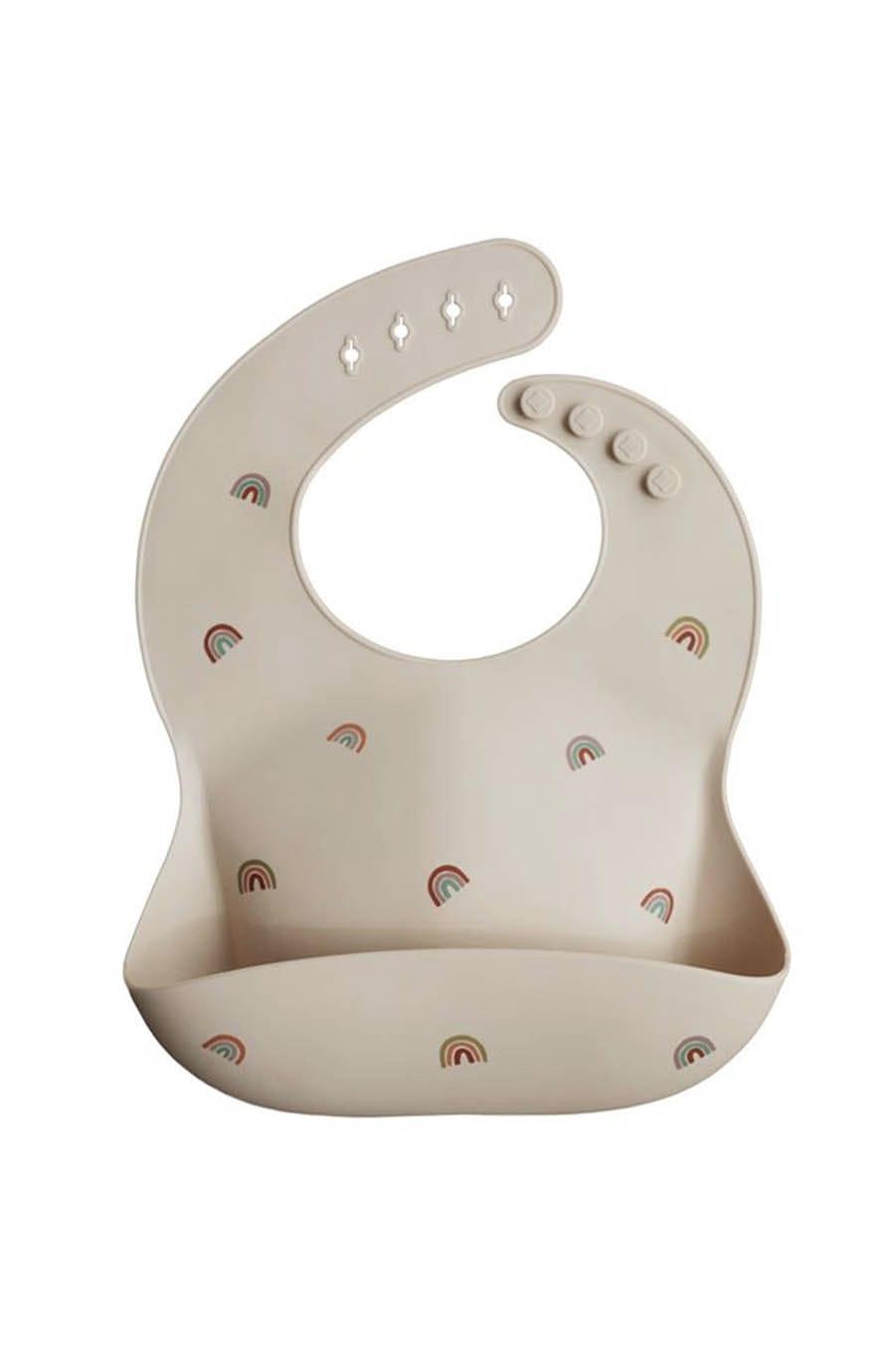 Mushie Silicone Baby Bib, Rainbow - Hello Little Birdie