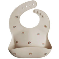 Mushie Silicone Baby Bib, Rainbow - Hello Little Birdie