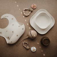 Mushie Silicone Baby Bib, Rainbow - Hello Little Birdie