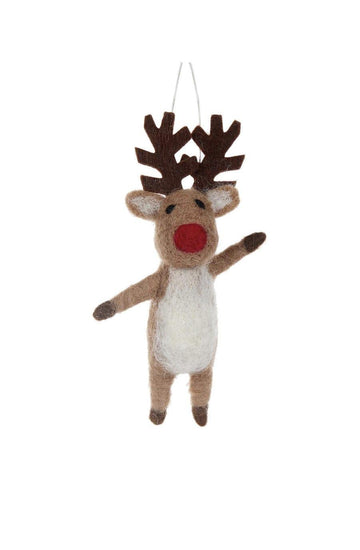 Wool Reindeer Christmas Ornament - Hello Little Birdie